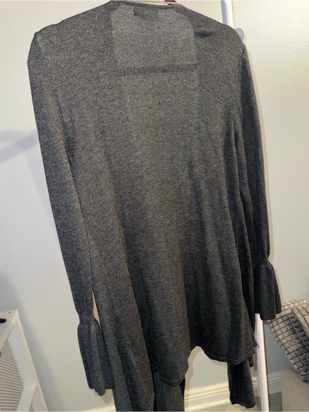 Style & Co. Women's Charcoal Gray/Black Open-Front Cardigan - Picture 5 of 5